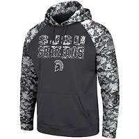 Sweat à capuche Colosseum Charcoal San Jose State Spartans OHT Military Appreciation Digital Camo pour homme