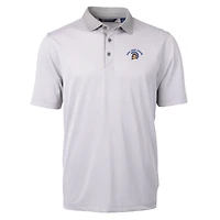 Polo recyclé à micro-rayures en piqué écologique Virtue pour homme, gris/blanc, des Spartans de San Jose State, taille grande et