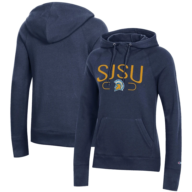 Women's Champion Navy San Jose State Spartans Core 2.0 Fleece Raglan Pullover Hoodie