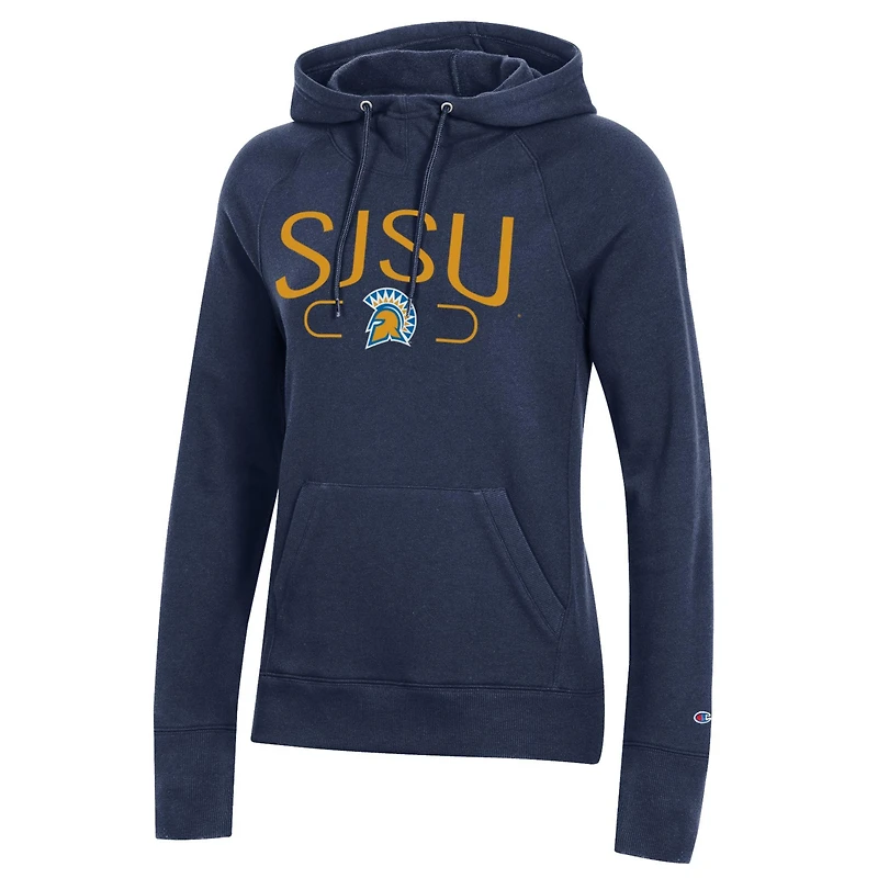 Women's Champion Navy San Jose State Spartans Core 2.0 Fleece Raglan Pullover Hoodie