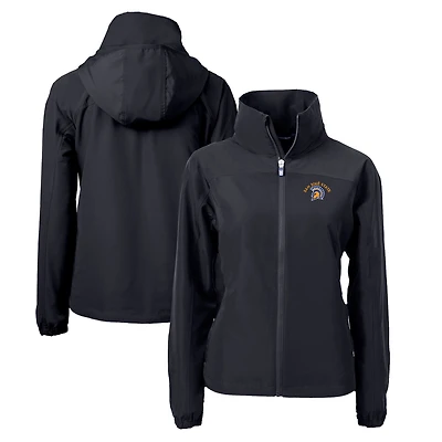 Women's Cutter & Buck  Black San Jose State Spartans Charter Eco Recycled Full-Zip Jacket