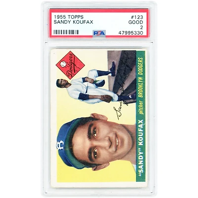 Sandy Koufax Brooklyn Dodgers 1955 Topps #123 PSA Authenticated 2 Rookie Card