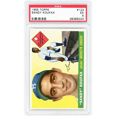 Sandy Koufax Brooklyn Dodgers 1955 Topps #123 PSA Authenticated 5 Rookie Card