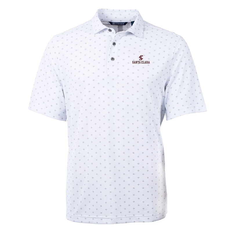 Polo recyclé à imprimé carreaux écologiques et piqués pour homme, blanc, de couleur grande taille, des Broncos Santa Clara, Cutter & Buck