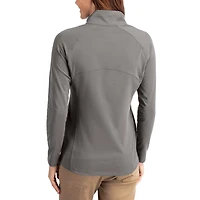 Women's Cutter & Buck Gray Santa Clara Broncos Adapt Eco Knit Stretch Half-Zip Pullover