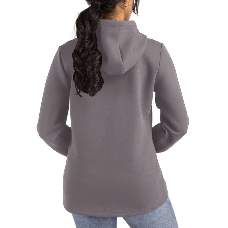 Women's Cutter & Buck Gray Santa Clara Broncos Roam Epic Comfort Recycled Full-Zip Hoodie Jacket