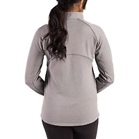 Women's Cutter & Buck Heather Gray Santa Clara Broncos Peshastin Fleece Recycled Raglan Full-Zip Jacket