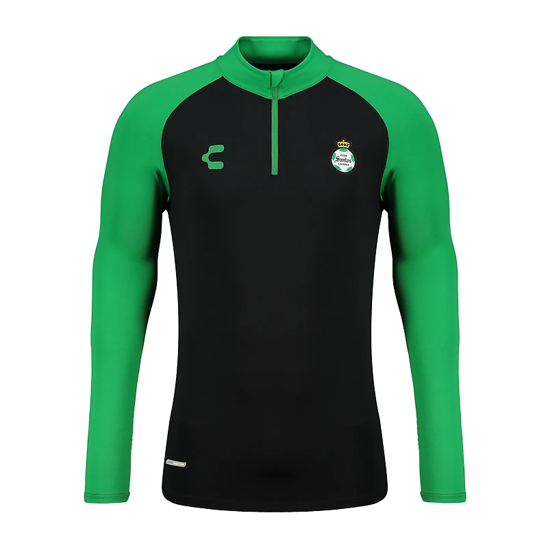 Haut à enfiler Charly Black Santos Laguna 2024/25 pour homme avec fermeture éclair quart de tour