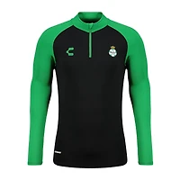 Haut à enfiler Charly Black Santos Laguna 2024/25 pour homme avec fermeture éclair quart de tour