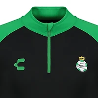 Haut à enfiler Charly Black Santos Laguna 2024/25 pour homme avec fermeture éclair quart de tour