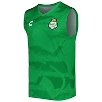 Haut d'entraînement sans manches à col en V Charly Green Santos Laguna pour homme