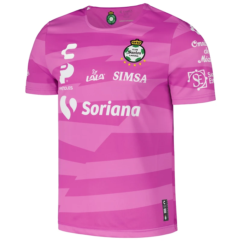 Men's Charly Pink Santos Laguna 2024/25 Authentic Goalkeeper Jersey