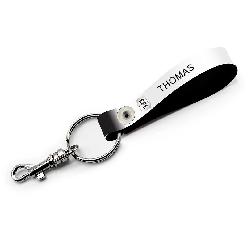 Saskatchewan Roughriders Personalized Leather Loop Keychain