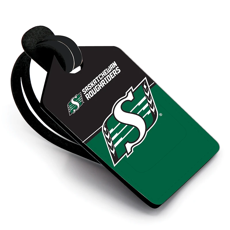Étiquette de bagage en cuir personnalisée des Roughriders la Saskatchewan