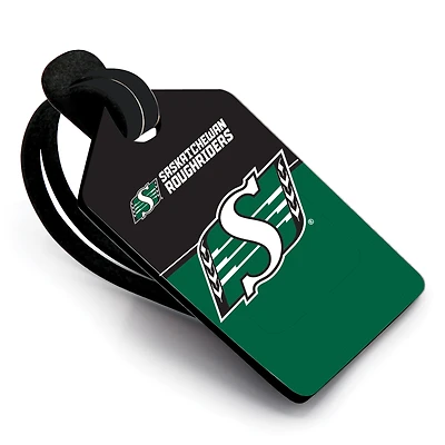 Étiquette de bagage en cuir personnalisée des Roughriders la Saskatchewan