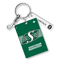 Saskatchewan Roughriders Personalized Leather Rectangle Keychain