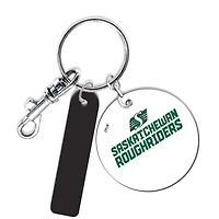 Saskatchewan Roughriders Personalized Leather Round Keychain