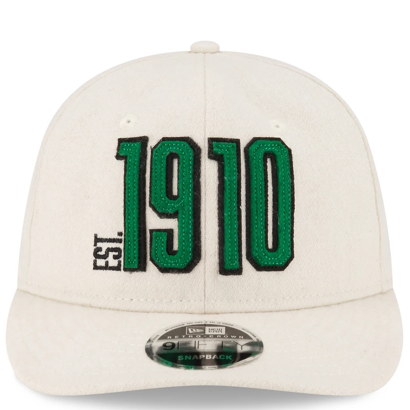 Casquette Snapback réglable New Era Saskatchewan Roughriders Turf Traditions Retro Crown 9FIFTY crème pour hommes