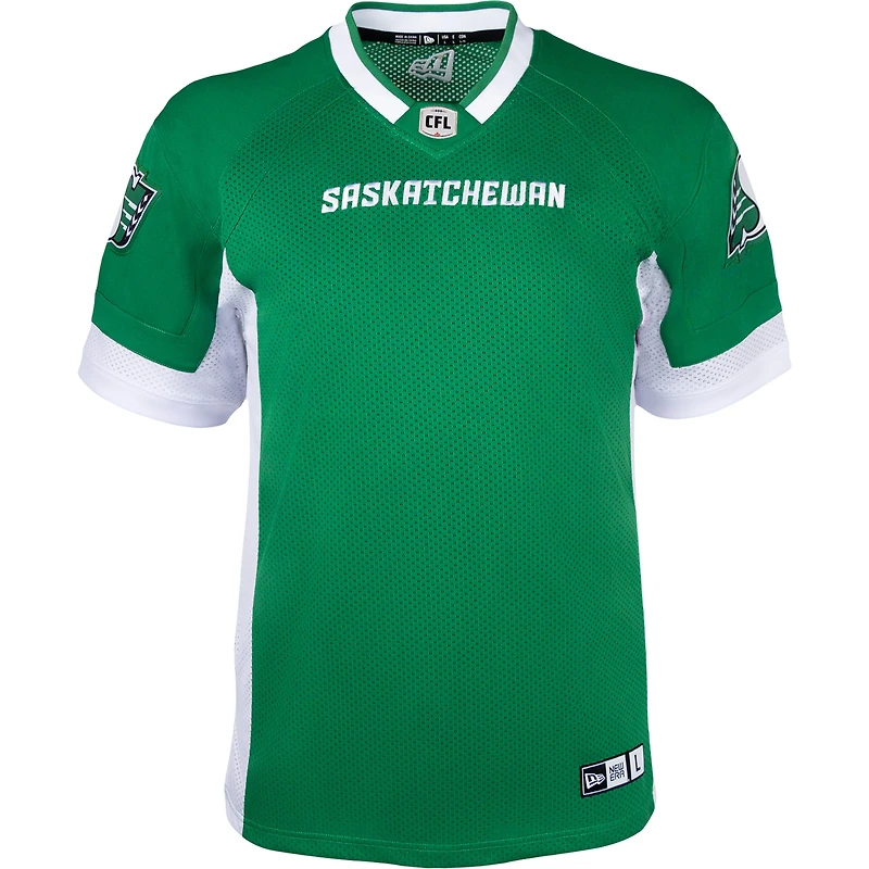 Réplique de maillot New Era Saskatchewan Roughriders 2023 pour homme, vert