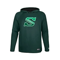 Men's New Era Green Saskatchewan Roughriders 2026 Sideline Metam Raglan Hoodie