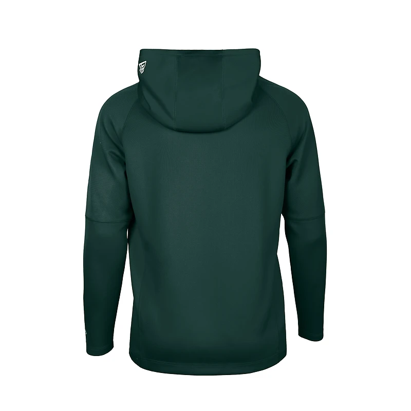 Sweat à capuche raglan New Era vert Saskatchewan Roughriders 2026 Sideline Metam pour homme