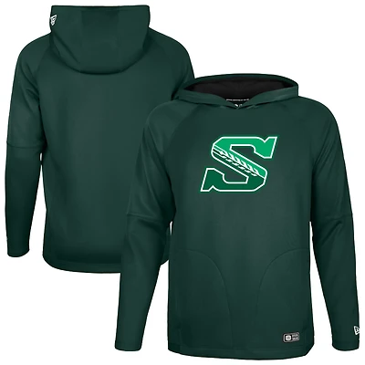Sweat à capuche raglan New Era vert Saskatchewan Roughriders 2026 Sideline Metam pour homme