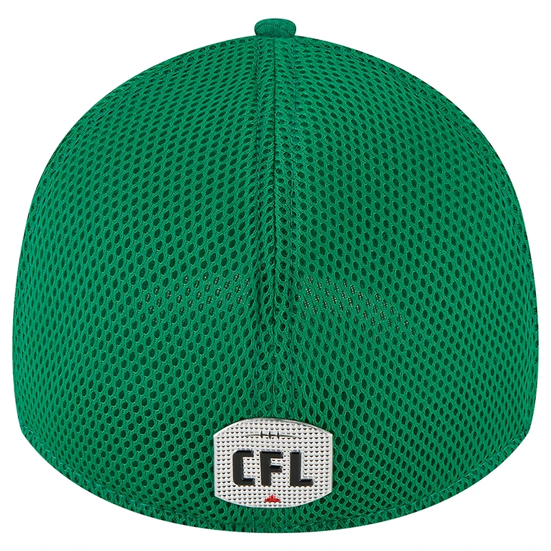 Casquette Flexline 39THIRTY Sideline des Roughriders de la Saskatchewan New Era verte pour homme