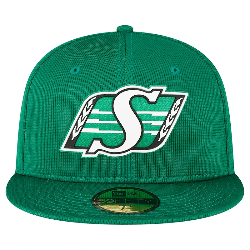Men's New Era  Green Saskatchewan Roughriders Sideline 59FIFTY Fitted Hat