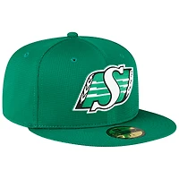 Casquette ajustée 59FIFTY Sideline des Roughriders de la Saskatchewan New Era verte pour homme