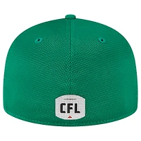 Casquette ajustée 59FIFTY Sideline des Roughriders de la Saskatchewan New Era verte pour homme