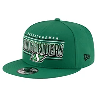 Casquette Snapback 9FIFTY Sideline verte des Roughriders de la Saskatchewan de New Era pour homme