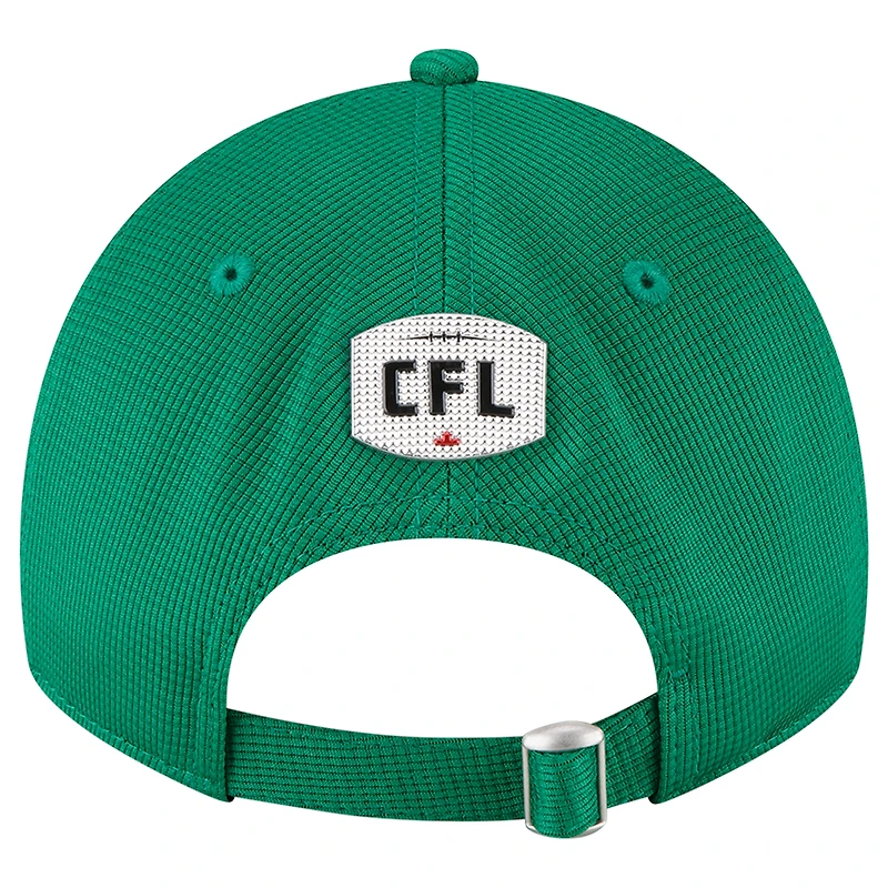 Casquette ajustable 9TWENTY Sideline des Roughriders de la Saskatchewan New Era verte pour homme