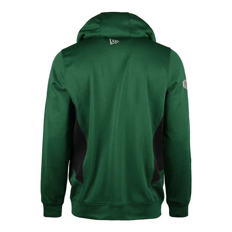 Men's New Era  Green Saskatchewan Roughriders Sideline Clutch Performance Pullover Hoodie
