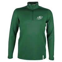 Men's New Era Green Saskatchewan Roughriders Sideline Edge Performance Quarter-Zip Top