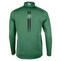 Men's New Era Green Saskatchewan Roughriders Sideline Edge Performance Quarter-Zip Top