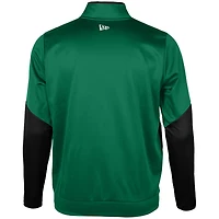 Haut en molleton Sideline Performance vert à fermeture éclair quart de tour pour homme des Saskatchewan Roughriders New Era