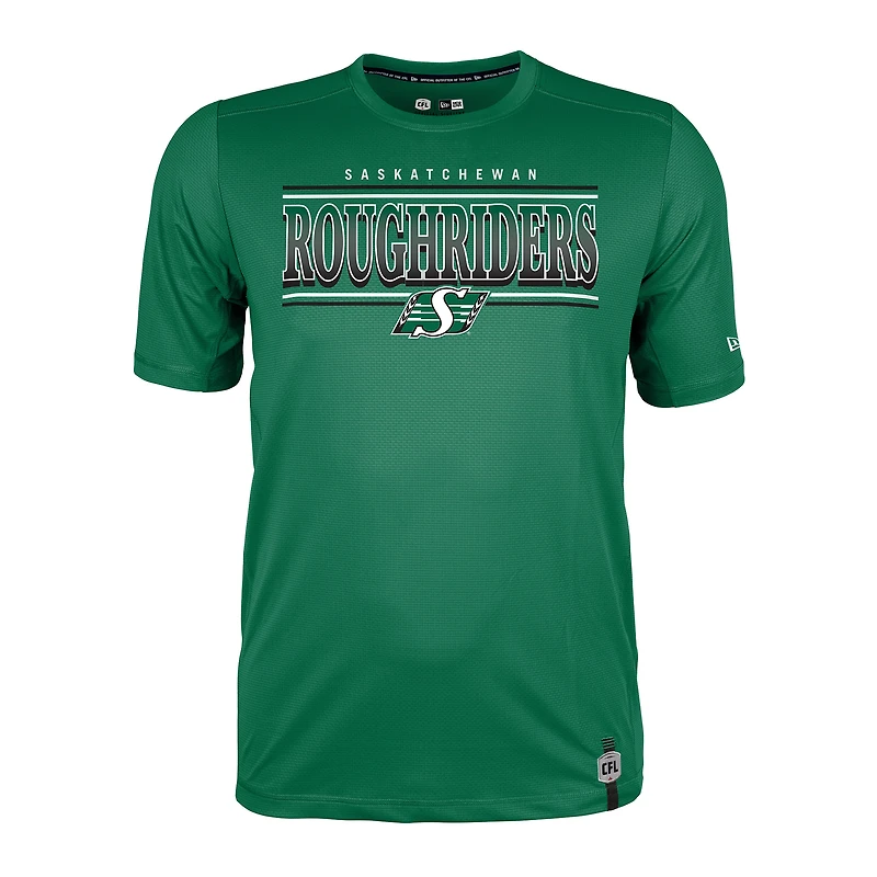 T-shirt de performance pour homme New Era vert Saskatchewan Roughriders