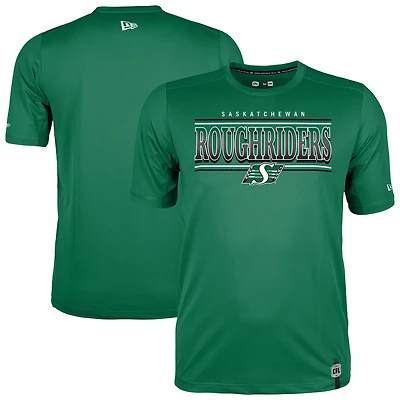 T-shirt de performance pour homme New Era vert Saskatchewan Roughriders