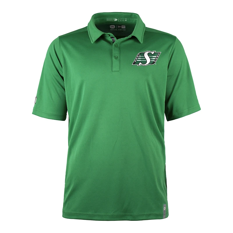 Polo Performance Sideline Roster des Roughriders de la Saskatchewan New Era pour homme, vert