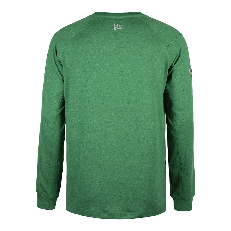 T-shirt à manches longues pour homme vert Saskatchewan Roughriders Sideline Thrive Performance de New Era