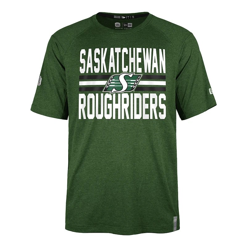 Men's New Era  Green Saskatchewan Roughriders Sideline Varsity Performance T-Shirt