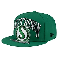 Men's New Era Green Saskatchewan Roughriders Turf Traditions 9FIFTY Snapback Hat