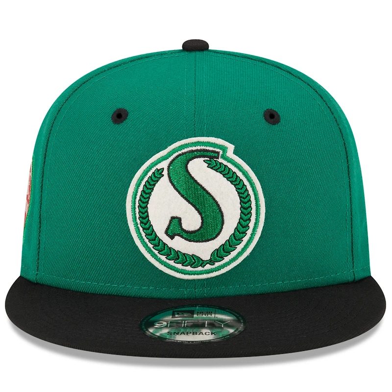 Casquette Snapback 9FIFTY verte des Roughriders de la Saskatchewan New Era pour hommes
