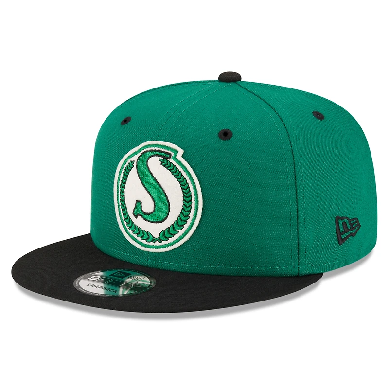 Casquette Snapback 9FIFTY verte des Roughriders de la Saskatchewan New Era pour hommes