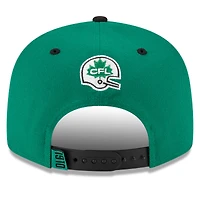 Casquette Snapback 9FIFTY verte des Roughriders de la Saskatchewan New Era pour hommes