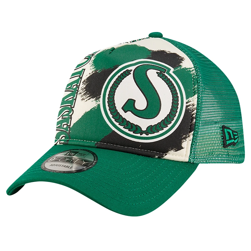 Casquette ajustable 9FORTY verte des Roughriders de la Saskatchewan Turf Traditions New Era pour hommes