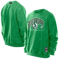 Men's New Era Green Saskatchewan Roughriders Turf Traditions Vintage Fleece Crewneck Sweatshirt