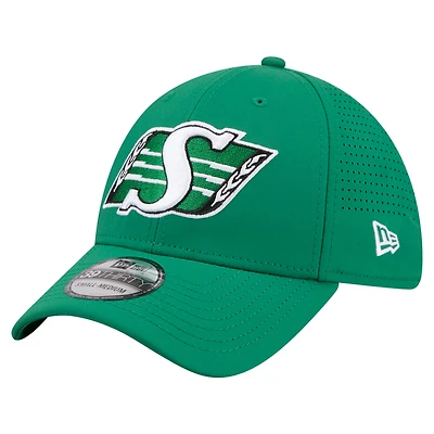 Casquette New Era Kelly Green Saskatchewan Roughriders 2026 Sideline 39THIRTY Flex pour homme