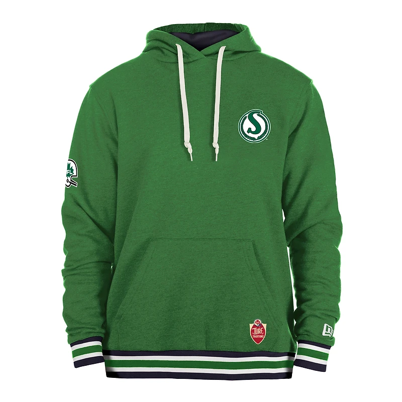 Chandail à capuchon New Era Kelly Green Saskatchewan Roughriders Turf Traditions pour hommes