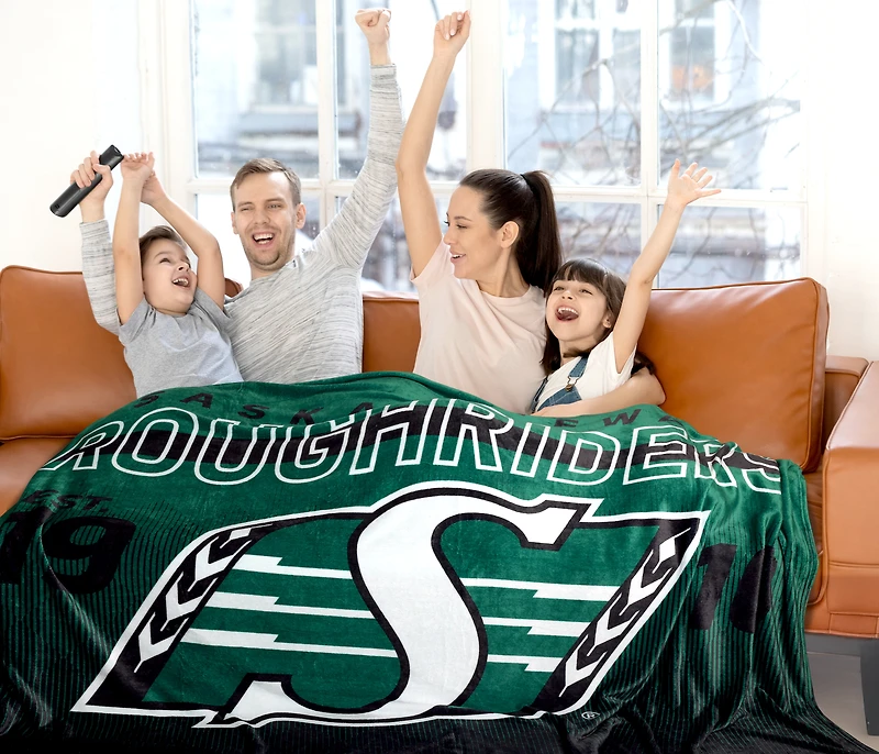 Couverture familiale des Roughriders de la Saskatchewan (62 po x 90 po)